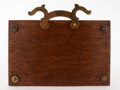 Edwardian Wall Brass and Oak Letter Rack, circa 1905