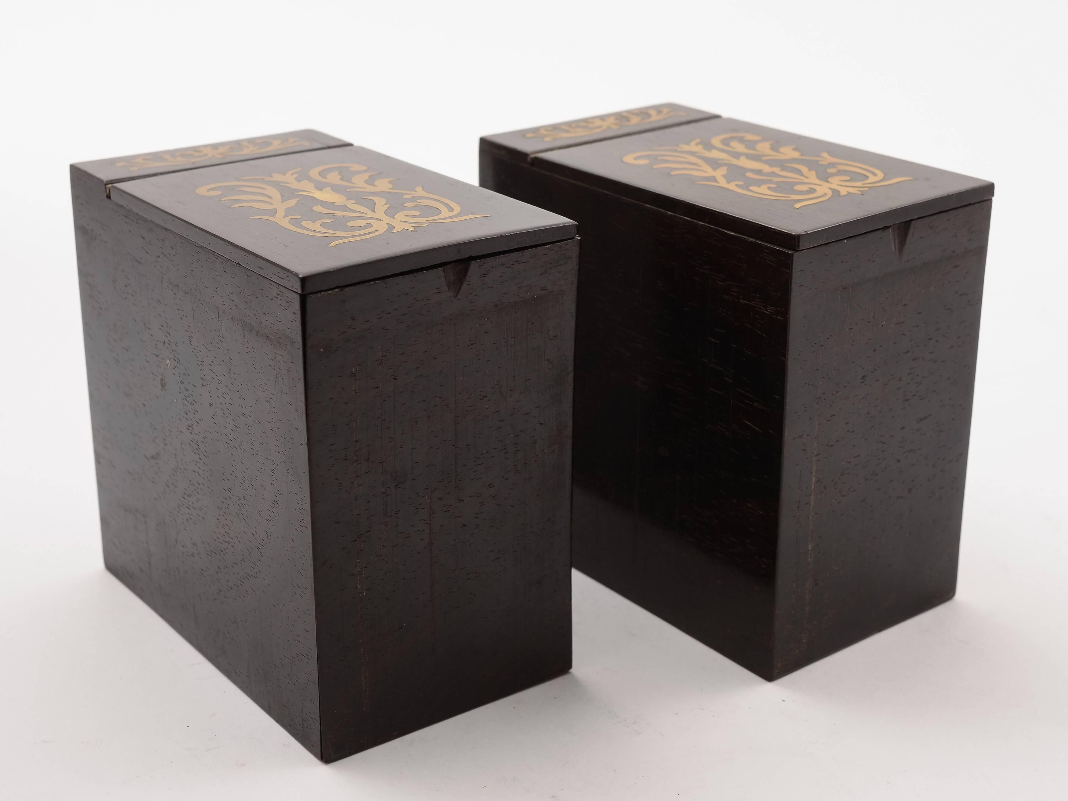 Victorian Pair of Rosewood Tea Caddies, circa 1880 In Good Condition For Sale In Umberleigh, Devon