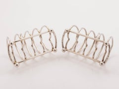 Victorian Pair of Silver Caviar Toast Racks, Birmingham, 1899