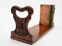 Victorian Carved Walnut Book Slide, circa 1890