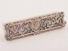 Victorian Silver and Mother-of-Pearl Makeup Box, Birmingham, 1893