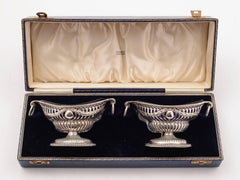 Victorian Cased Pair of Silver Salts, Birmingham, 1892