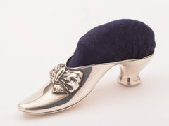 Victorian Silver Shoe-Shaped Pin Cushion, Birmingham, 1891