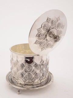 Victorian Silver Plated Biscuit Box/Cookie Jar, circa 1880
