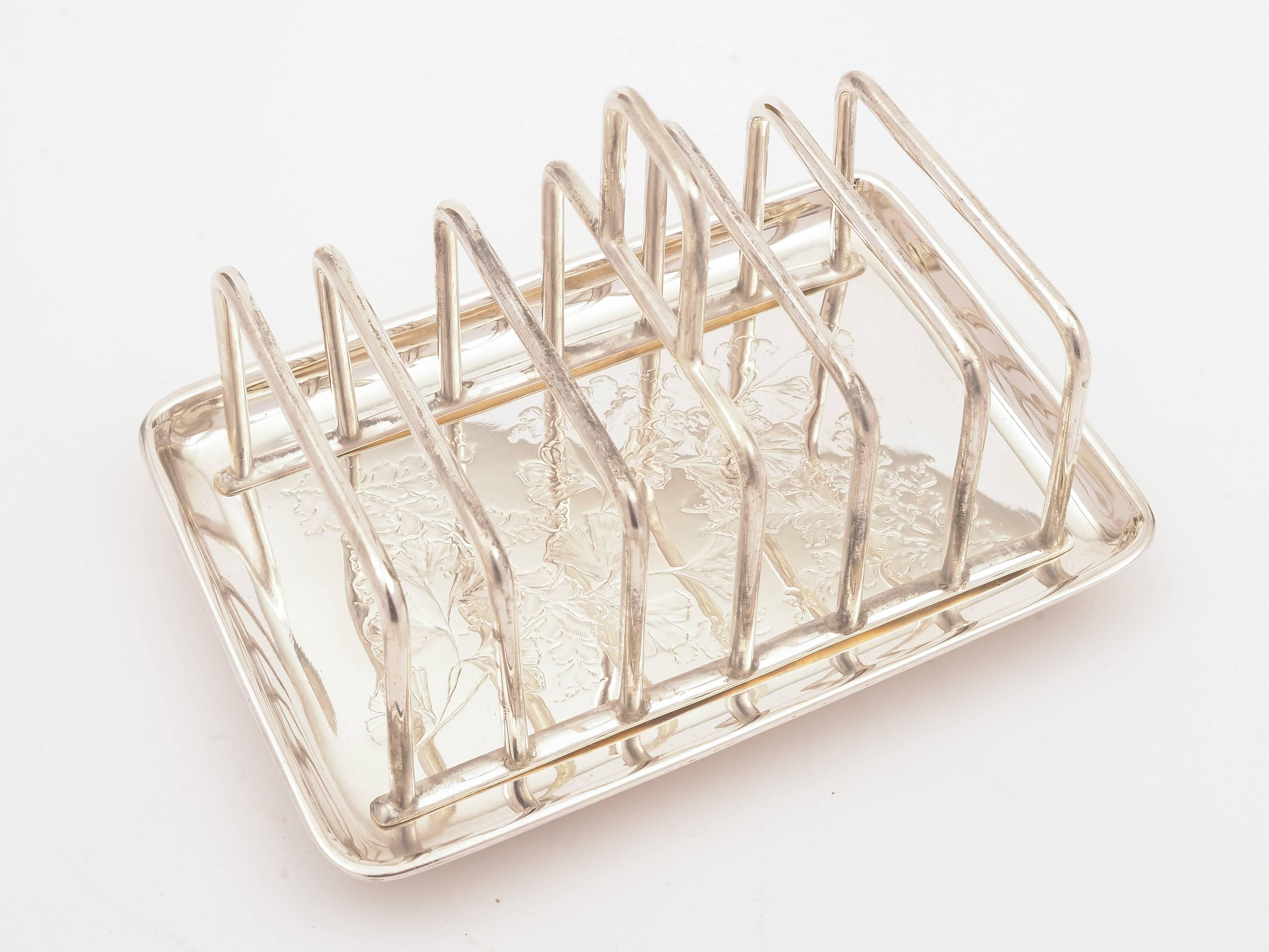 Victorian Silver Plated Toast Rack, May 1881 In Good Condition For Sale In Umberleigh, Devon