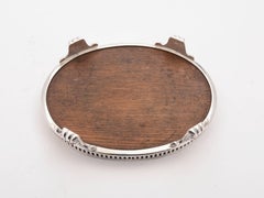 Small Oak and Silver Plated Card Gallery Tray, circa 1890