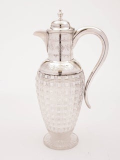 Victorian Cut Glass and Silver Plated Claret Jug, circa 1880