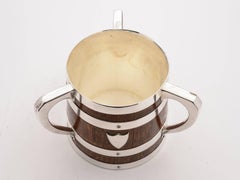 Victorian Oak and Silver Plated Tankard, circa 1890