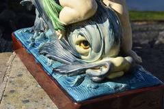 19th Century Minton Majolica Monumental Turquoise Dolphin Vase Jardiniere