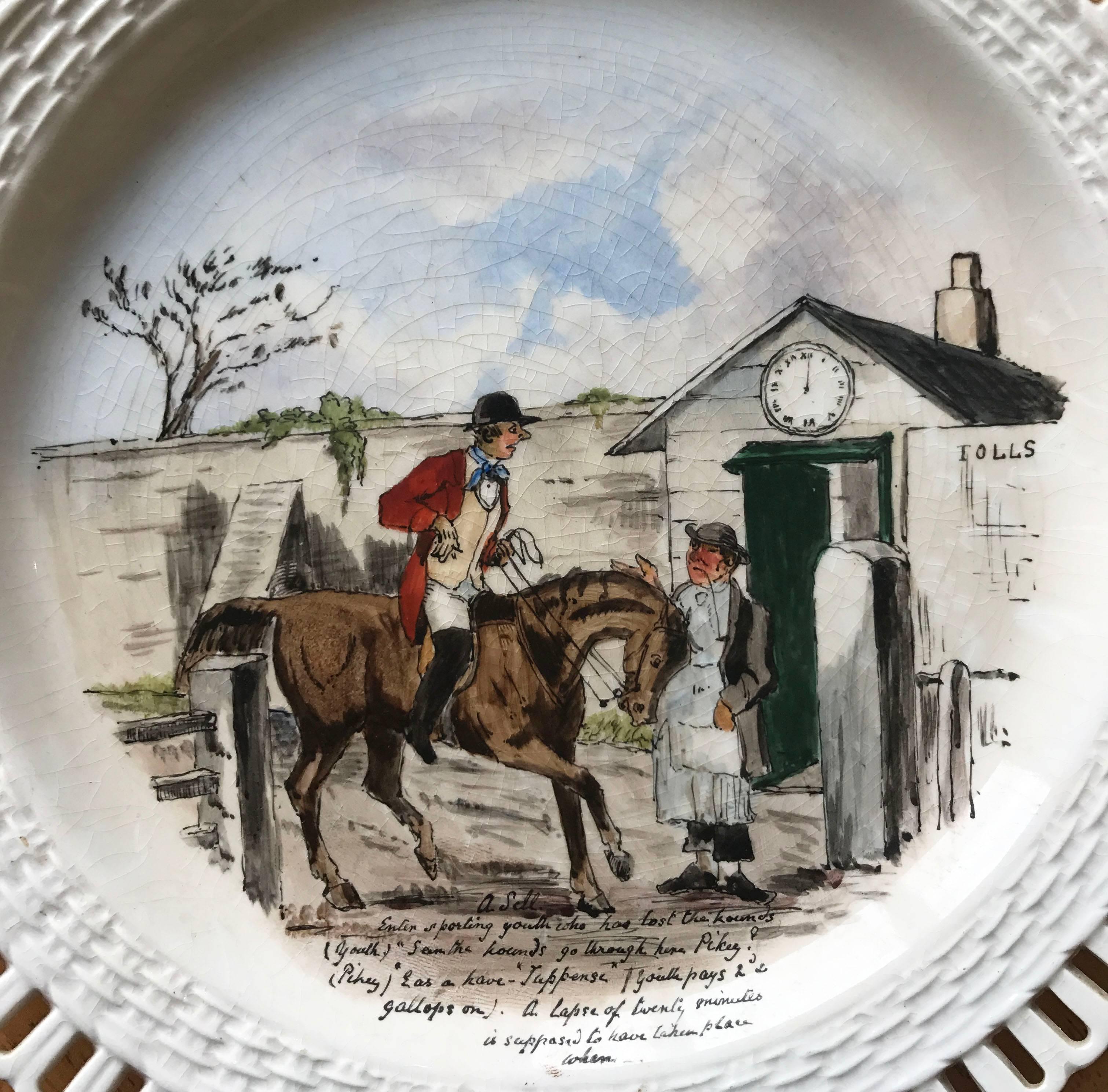 Great Britain (UK) 19th Century Minton Sporting Hunting Equestrian Plates