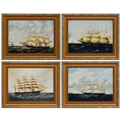 Clipper Ships of America after Original Painting Nautical Sailing Framed Plaques