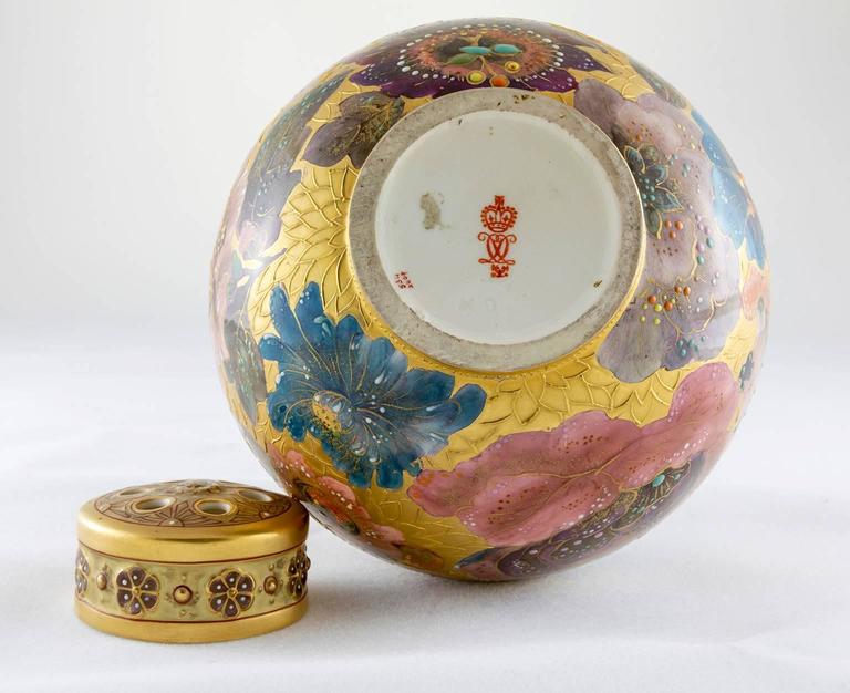 English 19th Century Porcelain Royal Crown Derby Gilded Age Pot Pourri