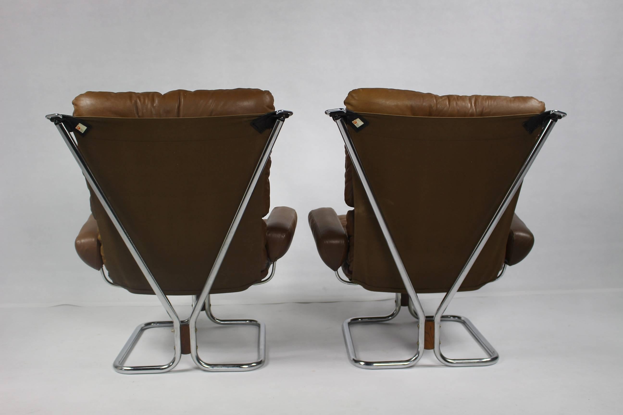 20th Century Ingmar Relling for Westnofa Armchairs, 1970s, Mid Century, Design Vintage