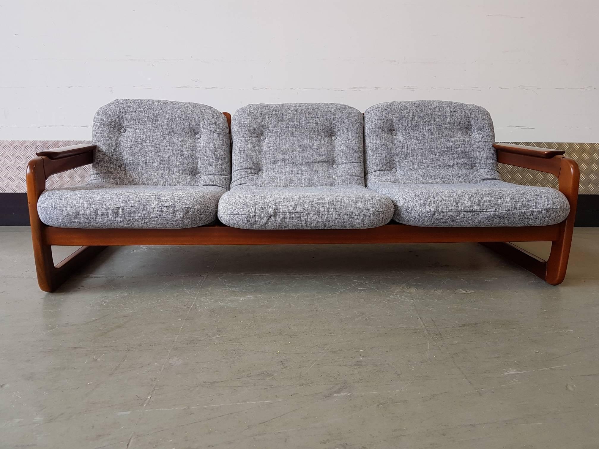 Mid-Century Modern Vintage Three-Seat Danish Sofa Mid-Century, 1960, Restored For Sale