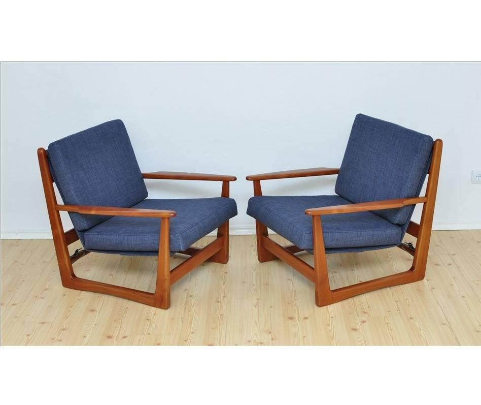 Midcentury Danish Teak Wood Armchairs, 1960s For Sale 3