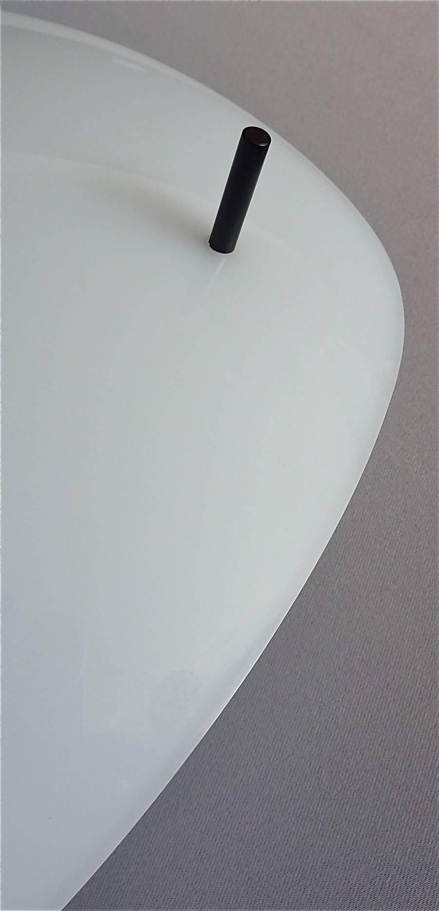 Painted 1950s Italian Flush Mount White Acrylic Lamp Sarfatti for Arteluce Attribution