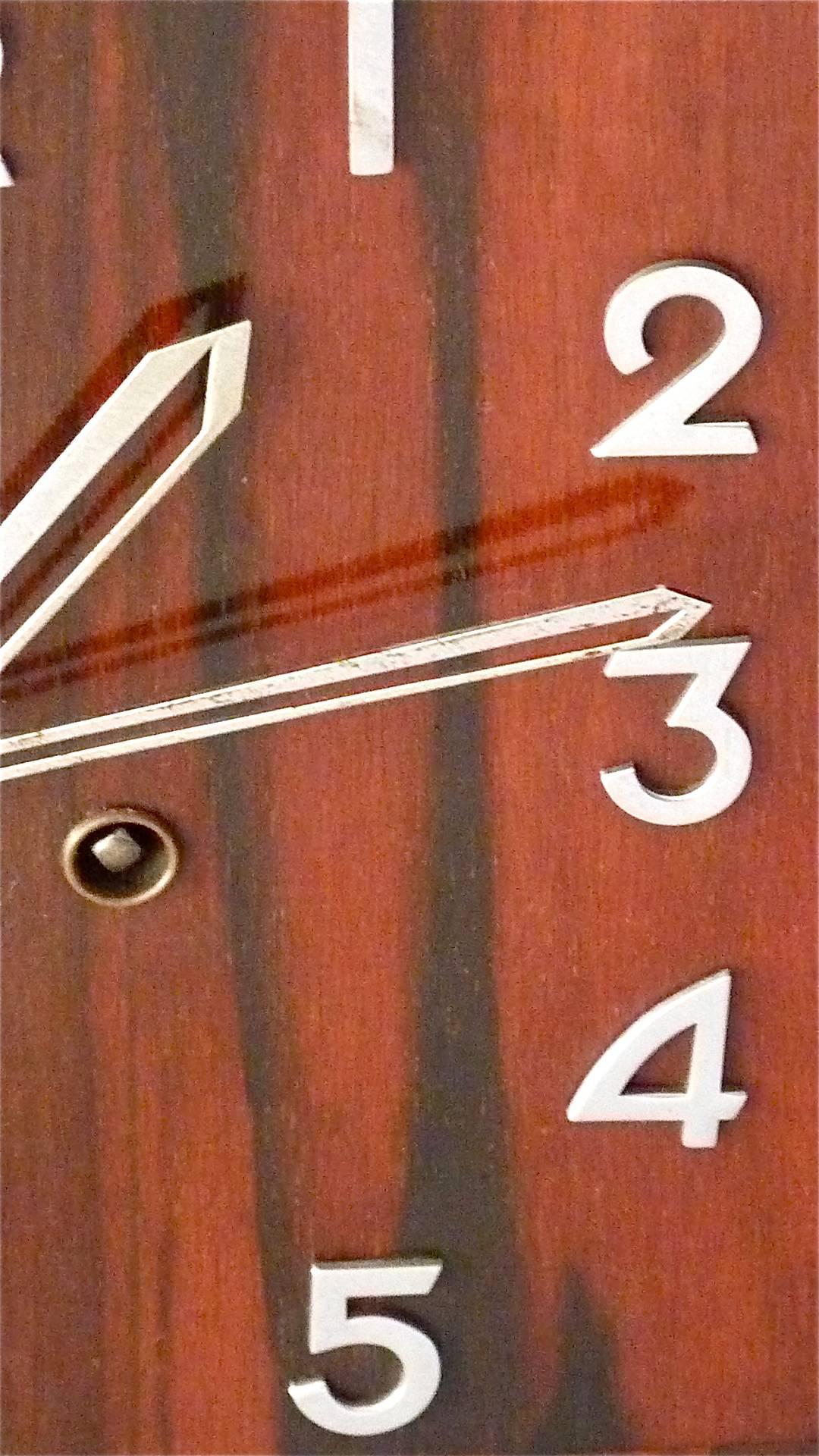 Mid-20th Century Great Art Deco Bauhaus Wood Chrome Mantle Desk Clock 1930 Kienzle Junghans