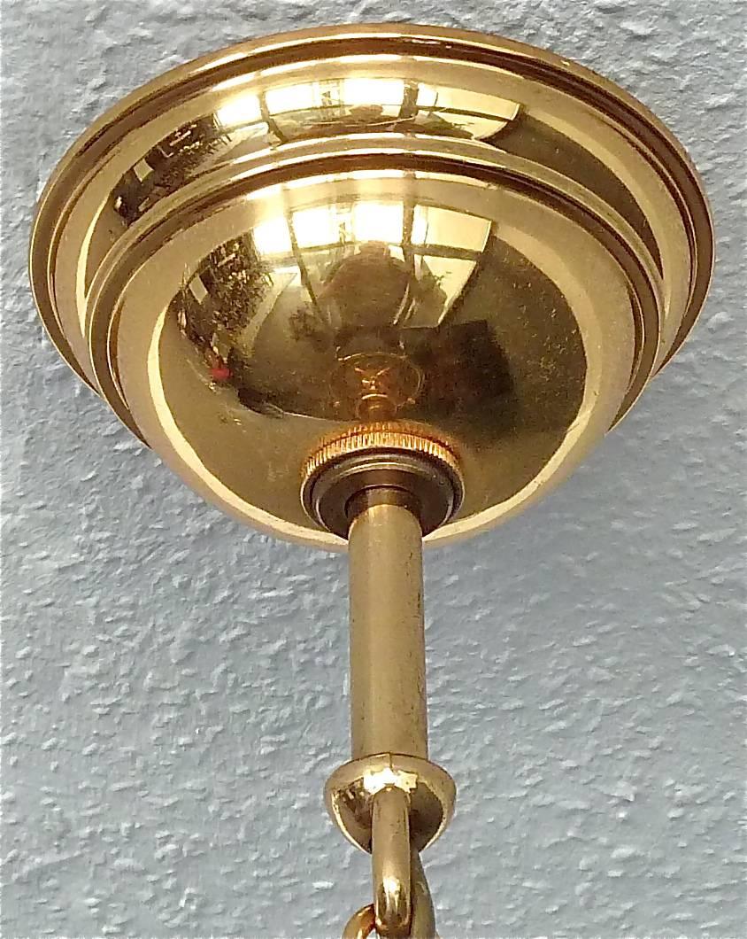 Signed Gilt Brass and Glass Lantern by Gaetano Sciolari Italian Empire Style In Good Condition In Nierstein am Rhein, DE