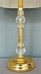 Fine Gilt Brass Metal Cut Crystal Glass Table Lamp Luxus by Palwa, Germany