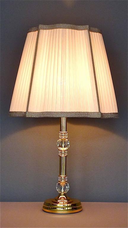 Fine Gilt Brass Metal Cut Crystal Glass Table Lamp Luxus by Palwa, Germany For Sale at 1stdibs