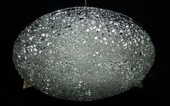 Modernist Kaiser strukturiertes Murano-Eisglas Flush Mount oder Wandleuchte, Deutschland