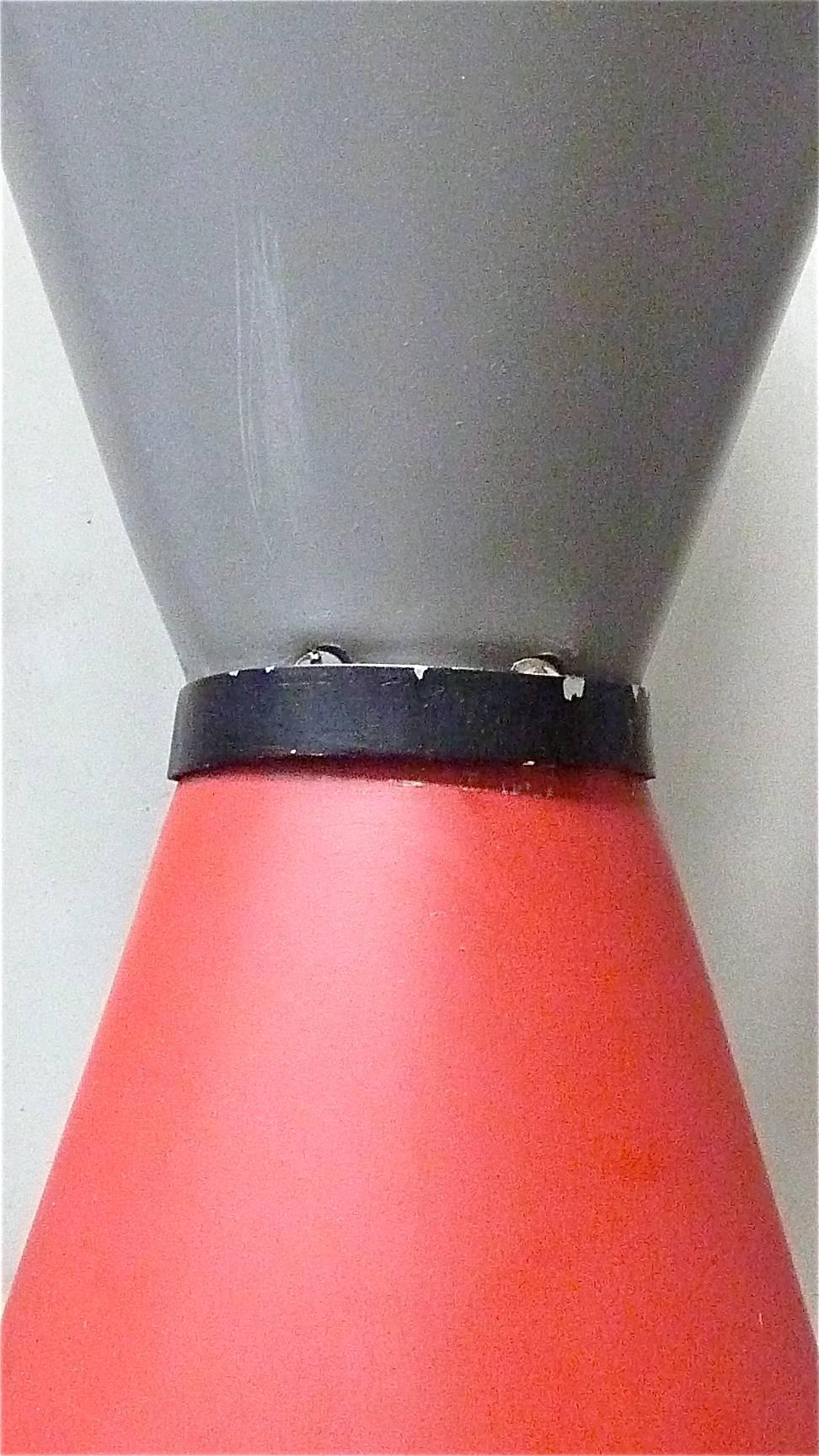 Large Pendant Lamp and Sconce Stilnovo Arteluce Lumi Style Grey Red Black 1950s For Sale 1