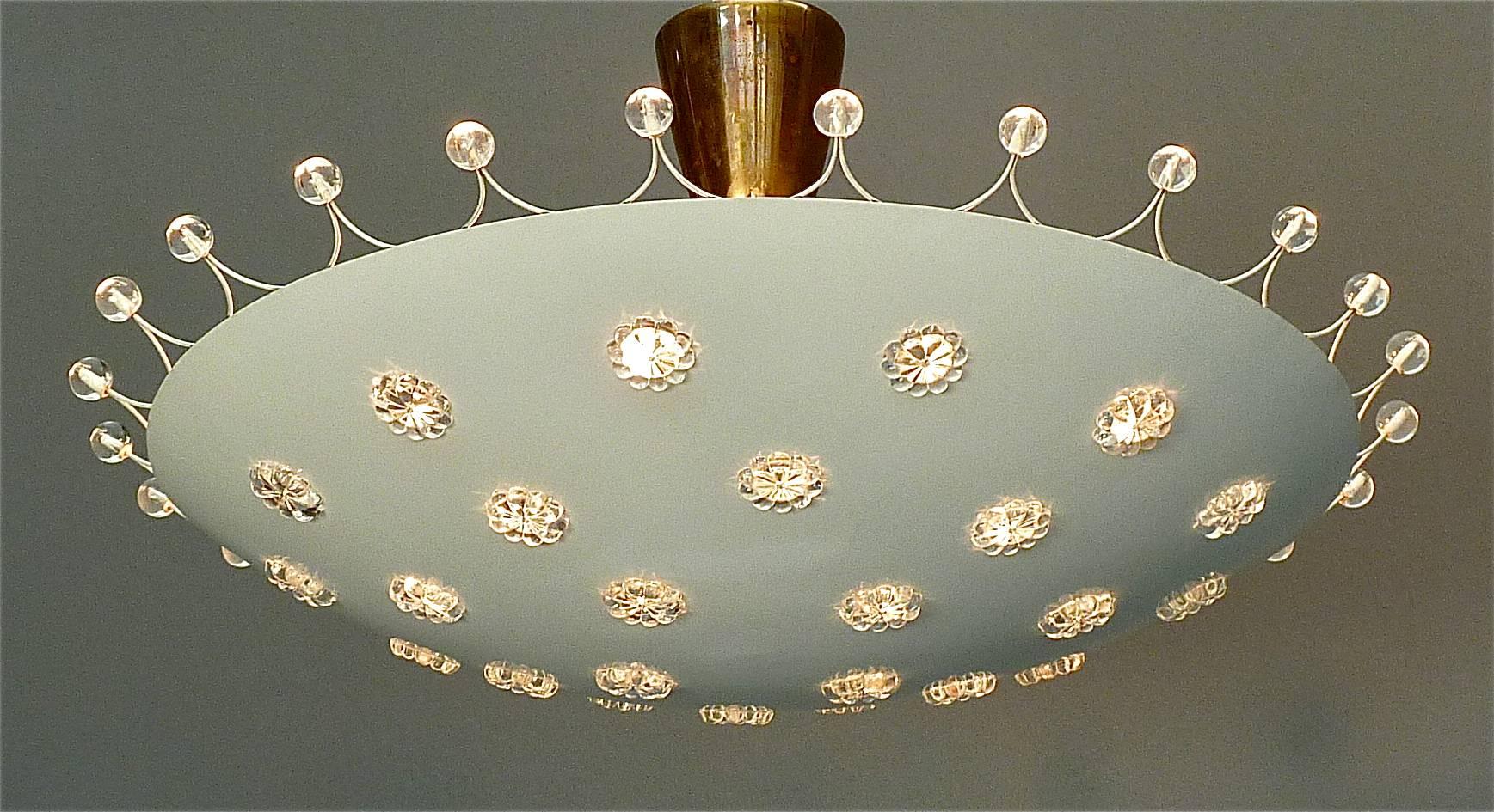 Metal Large Emil Stejnar Bowl Flush Mount Starburst Ceiling Lamp Chandelier by Nikoll