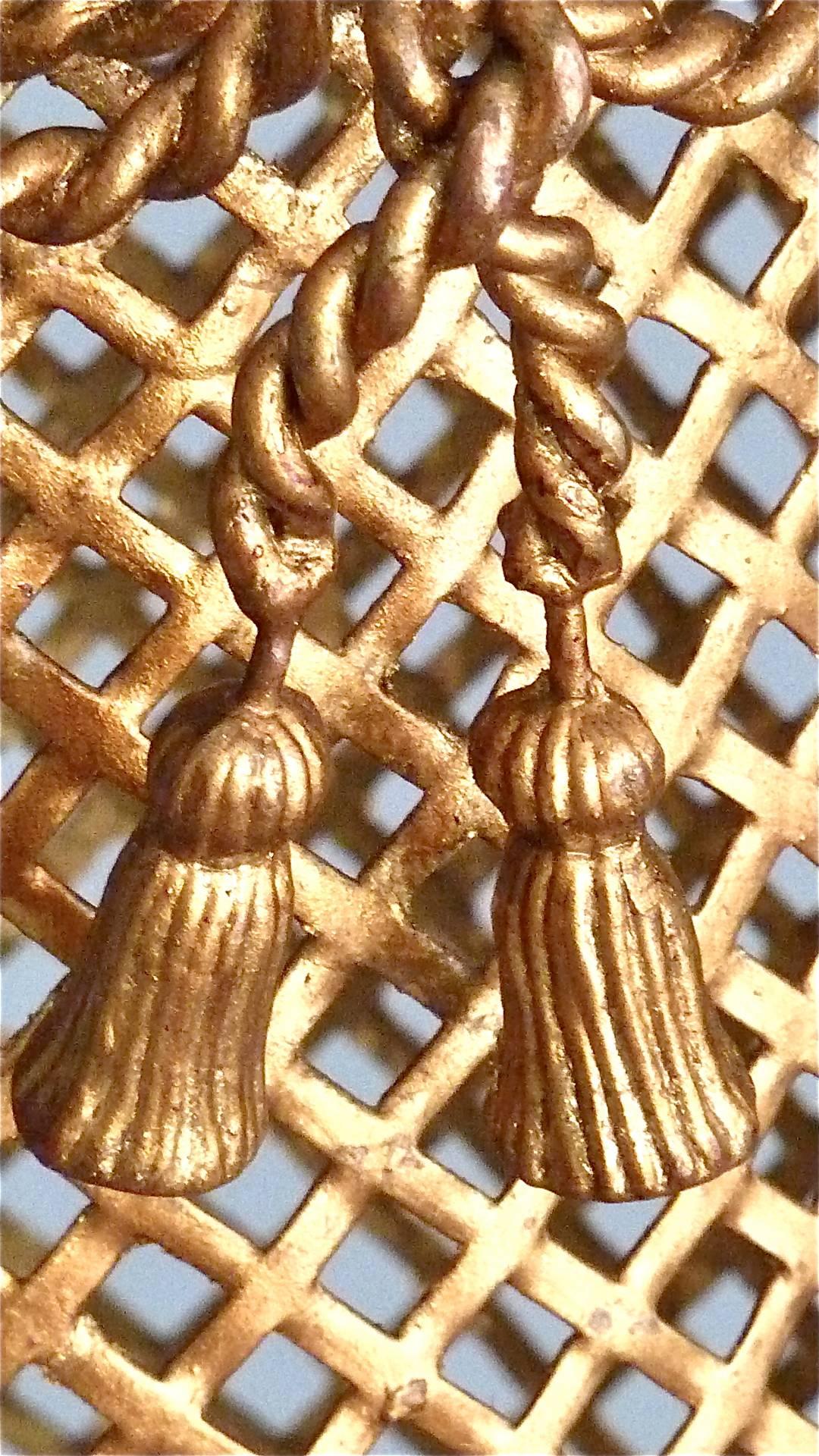 Two Midcentury Italian Gilt Woven Metal Umbrella Stands, 1950s, Hans Kögl Style 4