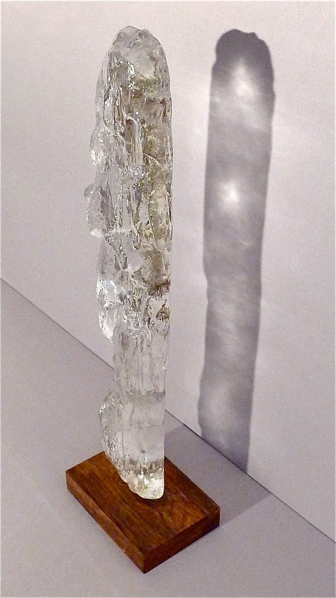 Midcentury Crystal Glass Ice Sculpture by Bengt Edenfalk Kaiser Kalmar Style 70s (Moderne der Mitte des Jahrhunderts)