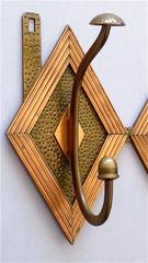 French Bronze Copper Wardrobe Coat Rack Hook Art Nouveau Deco Arts & Crafts 1920