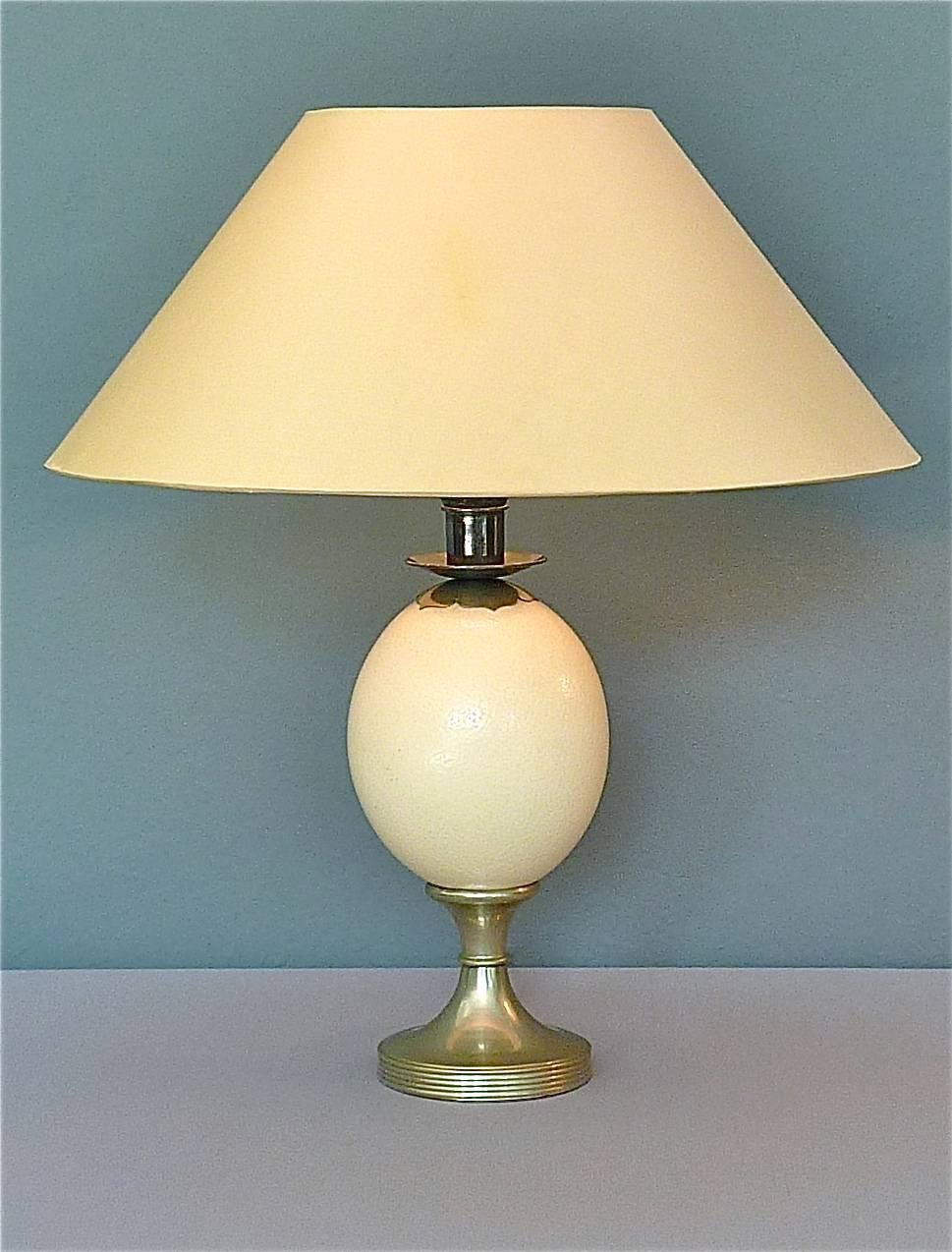 Mid-Century Modern Pair of Signed Anthony Redmile Table Lamps Silver Plated Metal Ostrich Egg 1970s
