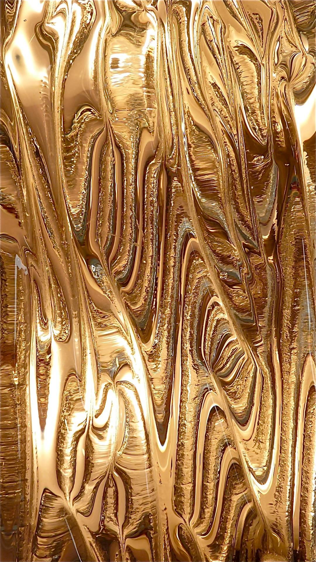 Large J.T. Kalmar Sconces Wall Lights Textured Murano Glass Brass Venini Style 1