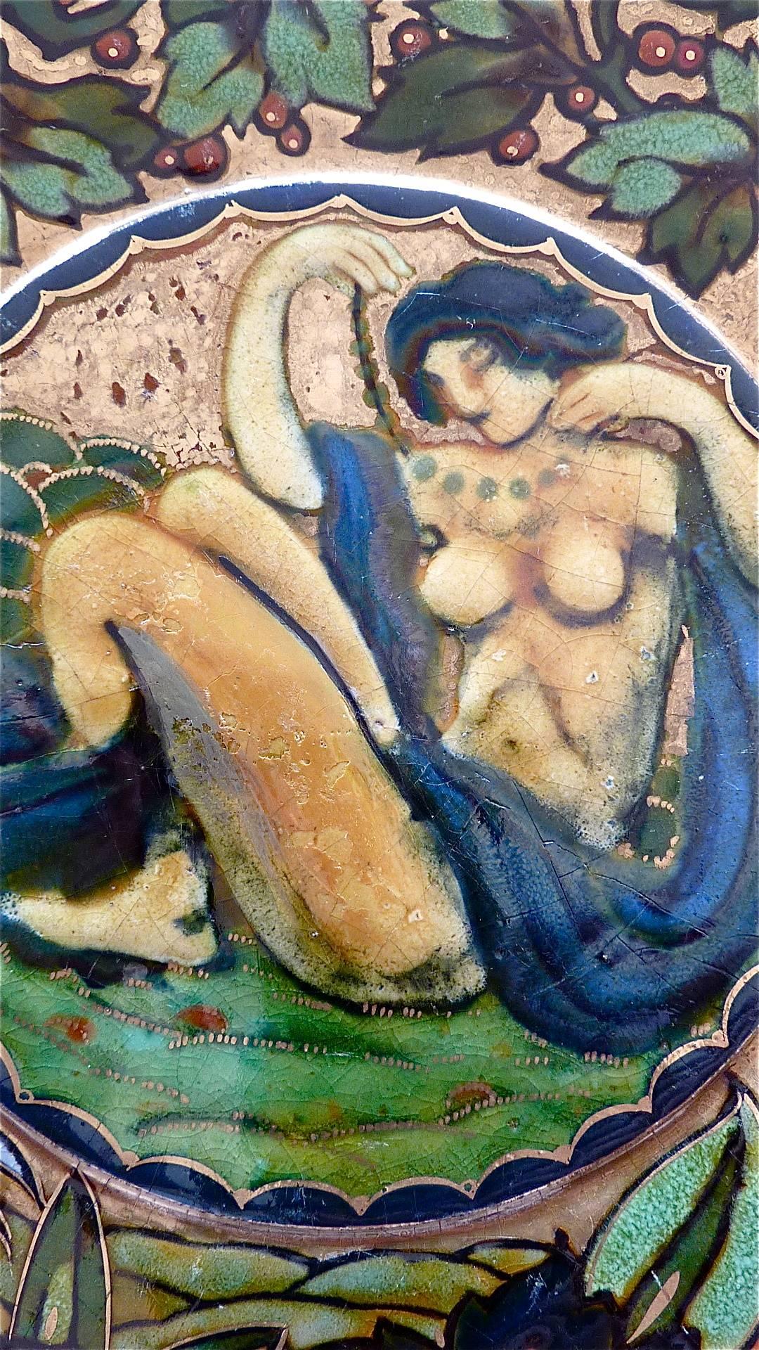 Français Assiette en céramique Art Déco d'Odette Heiligenstein Chatrousse, 1925, émail français en vente