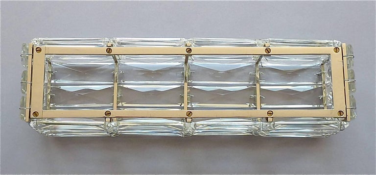 Faceted Large Crystal Glass Wall Light or Vanity Sconce by Bakalowits 1950s For Sale at 1stdibs