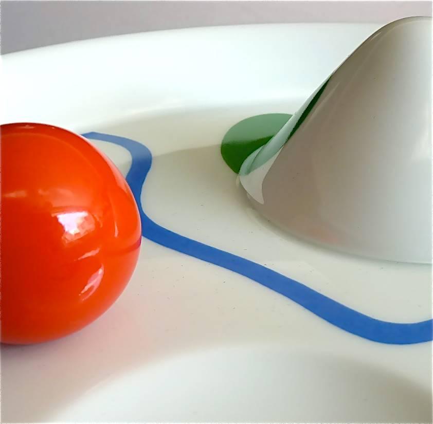 Glazed Herbert Bayer Art Porcelain Plate Rosenthal Limiterte Kunstreihen, 1982 Bauhaus