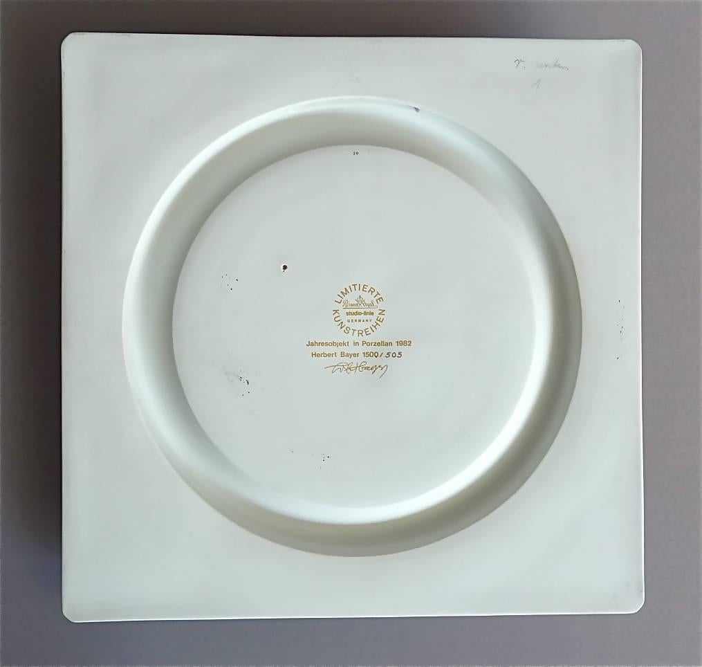 Late 20th Century Herbert Bayer Art Porcelain Plate Rosenthal Limiterte Kunstreihen, 1982 Bauhaus