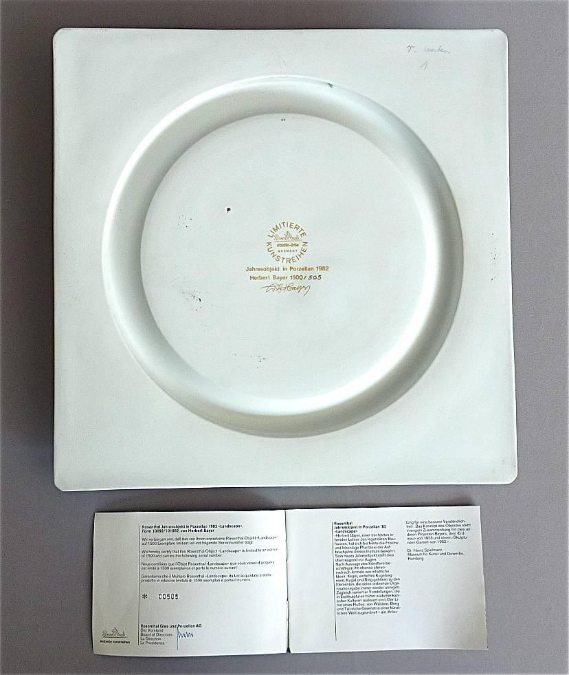 Herbert Bayer Art Porcelain Plate Rosenthal Limiterte Kunstreihen, 1982 Bauhaus 2