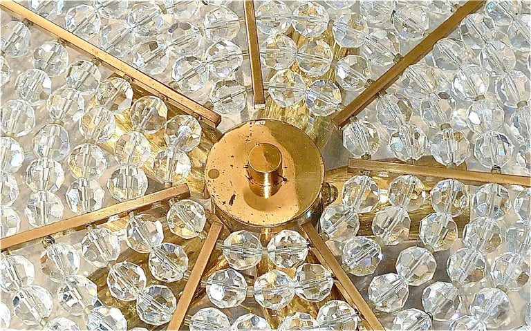 Emil Stejnar Sparkling Drum Flush Mount Lucite Acrylic Brass Ceiling Lamp 1955