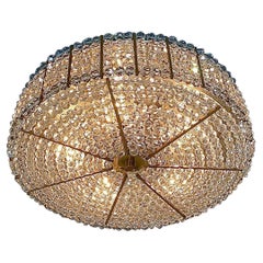 Rare Emil Stejnar Flush Mount Ceiling Lamp Lucite Pearls Brass 1950s Lobmeyr