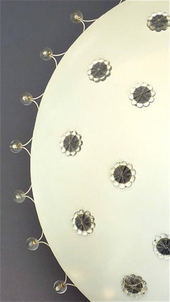 Large Emil Stejnar Bowl Flush Mount Starburst Ceiling Lamp Chandelier by Nikoll