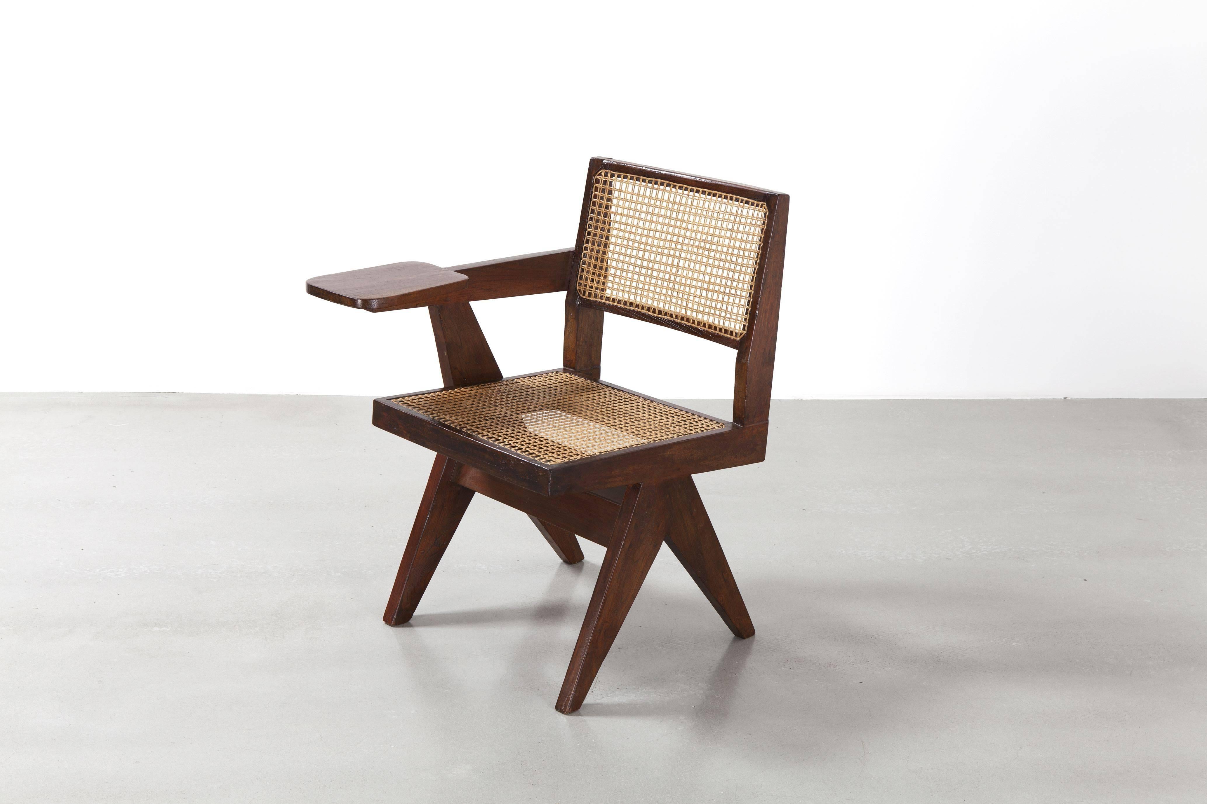 Pierre Jeanneret, Writing Chair, circa 1960 In Good Condition In Paris, FR