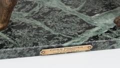 20th Centuary Bronze Alsation Dog Marble D.H Chiparius Sculptor Salon des Arts