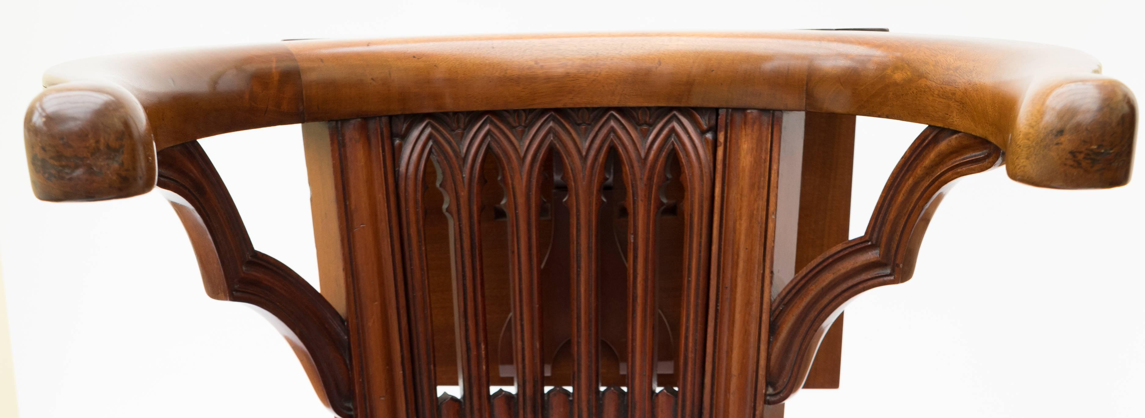 19th Century Georgian Mahogany Library Chair In Good Condition For Sale In Brighton, GB