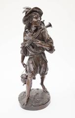 Figure française du 19ème siècle en bronze d'Albert Ernest Carrier-Belleuse
