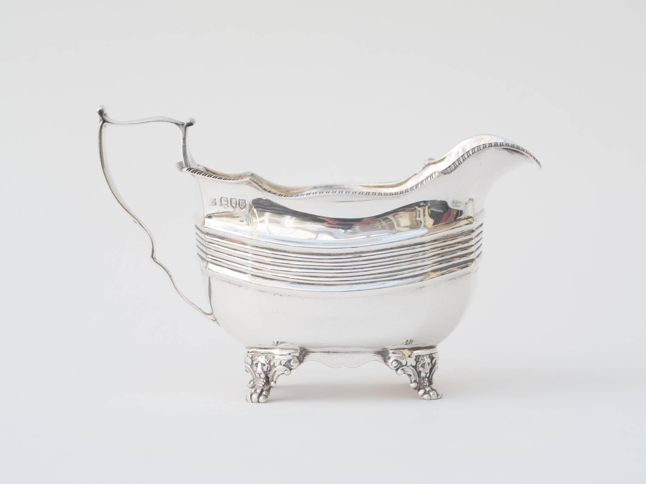 19th Century English Four-Piece Silver Tea Set In Good Condition For Sale In Brighton, GB