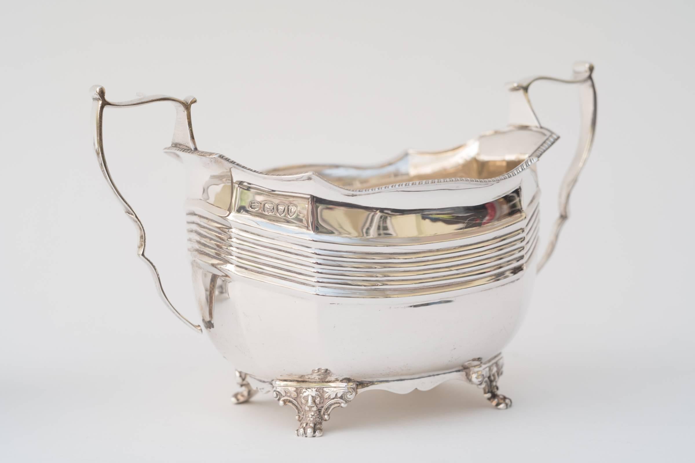 Late 19th Century 19th Century English Four-Piece Silver Tea Set For Sale
