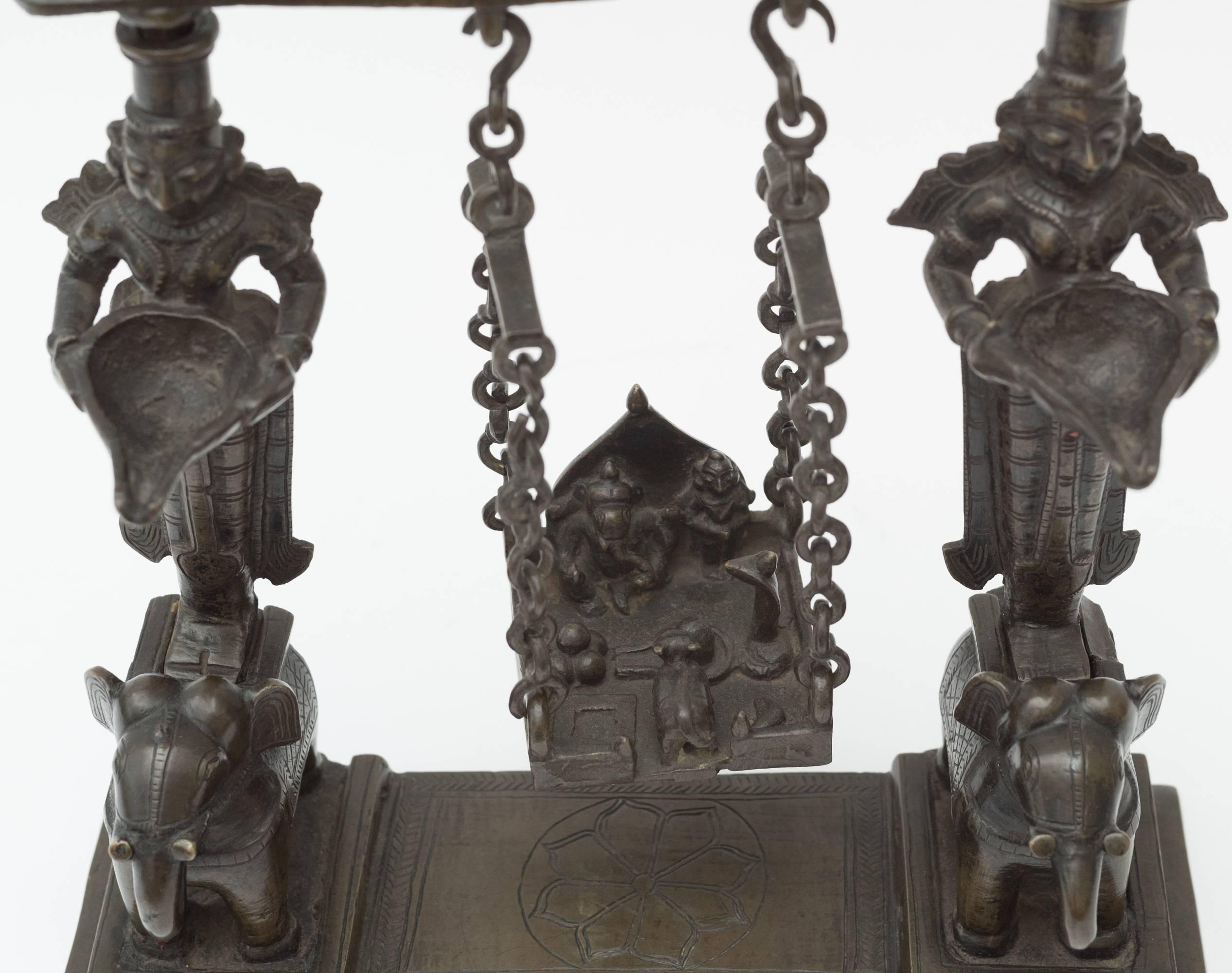 19th Century Indian Religious Portable Shrine Shiva Lingam Lakhmi Ganash Parvati In Good Condition For Sale In Brighton, GB