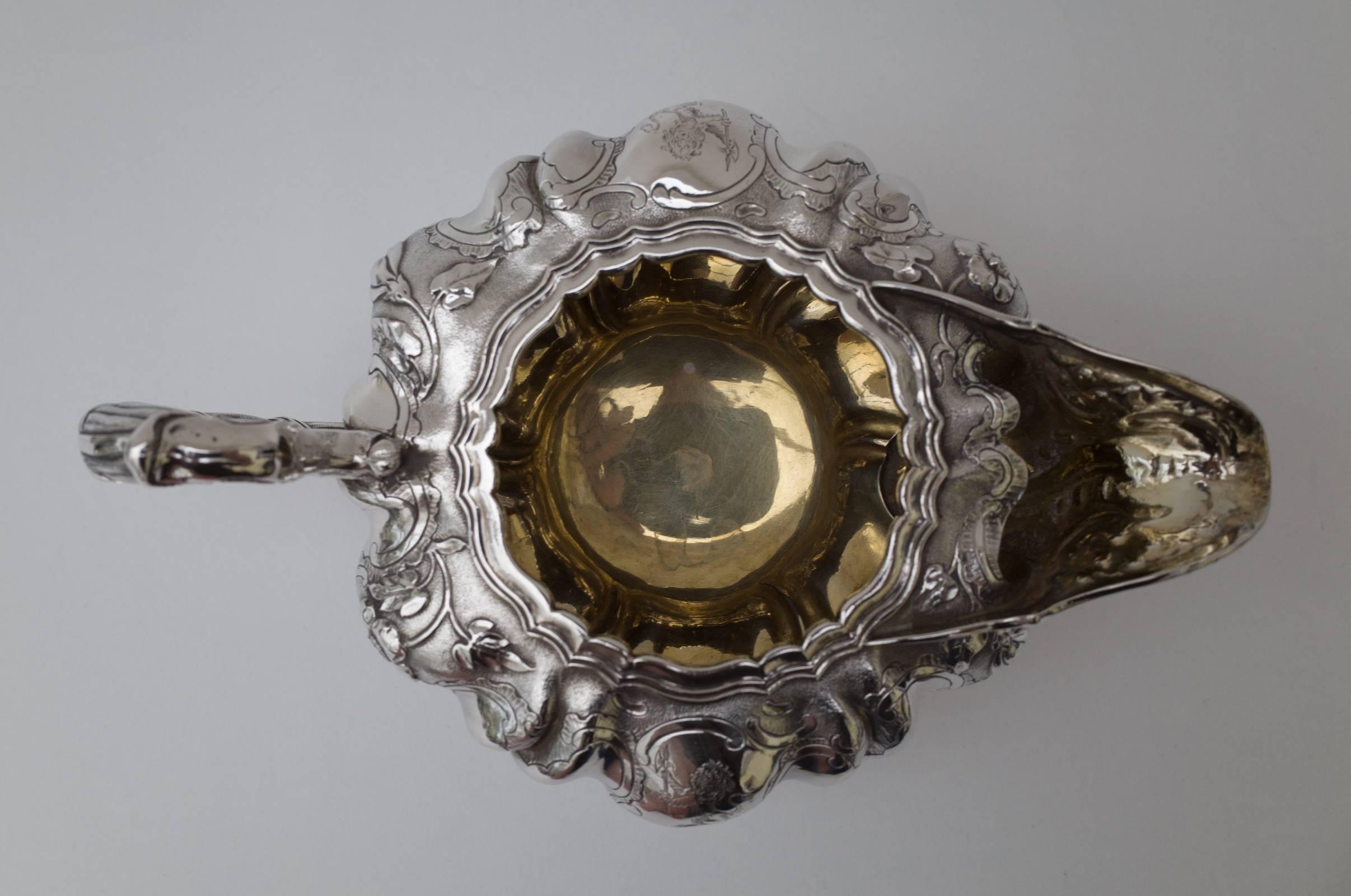 19th Century William IV Charles Emes Three-Piece Silver Tea Set For Sale 4