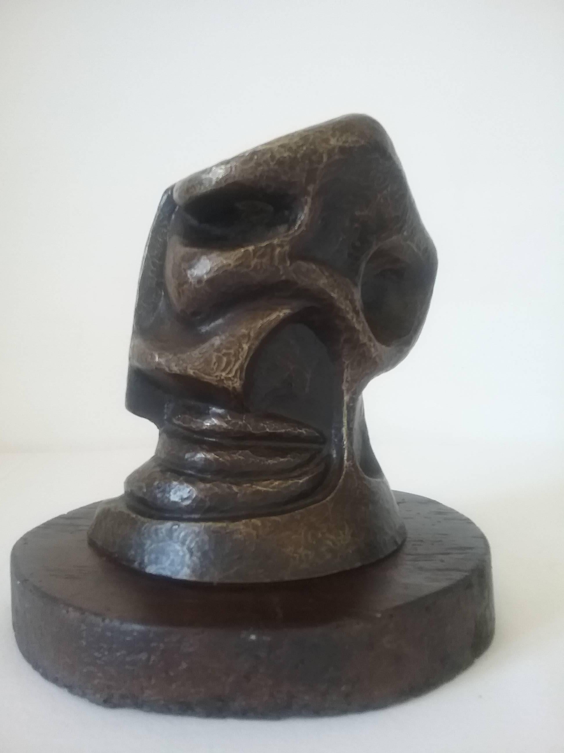 French Abstract Bronze Sculpture Signed and Dated 1988 In Good Condition For Sale In Aix En Provence, FR