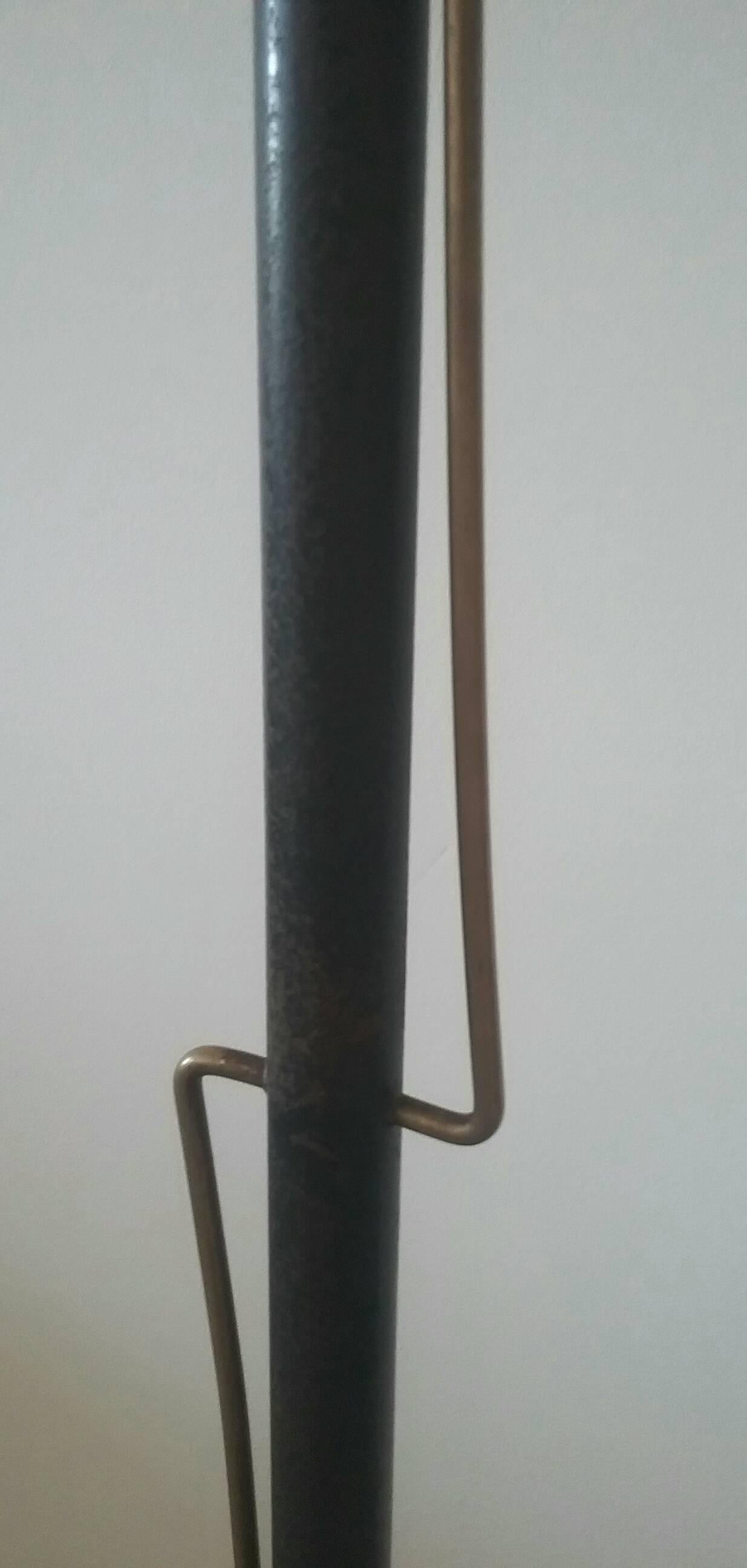 Large Orientable Double Perspex Shade Floor Lamp, Jacques Biny, France, 1950 In Good Condition In Aix En Provence, FR